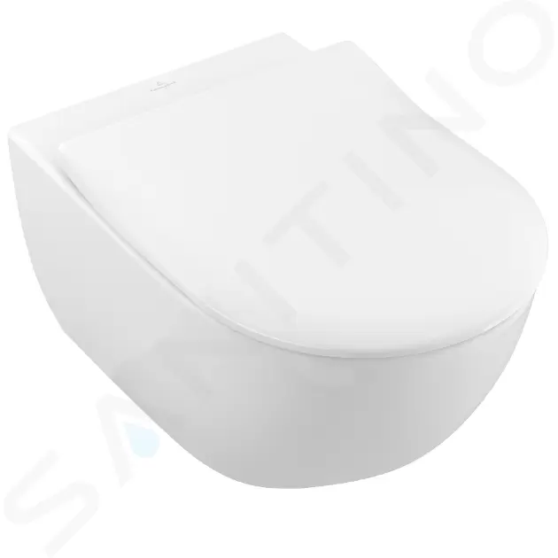 Modul na závesné WC s tlačidlom Sigma01, lesklý chróm + Villeroy Boch - WC a doska, DirectFlush, SoftClose, CeramicPlus