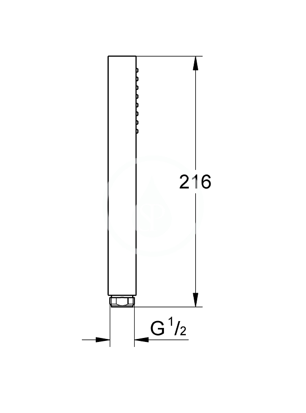 Sprchová hlavica, 1 prúd, kefovaný Hard Graphite