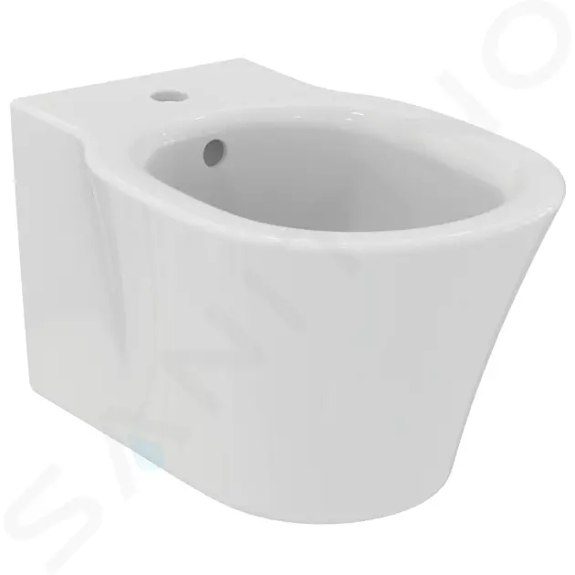 Závesný bidet, 360x540 mm, s prepadom, otvor na batériu, biela