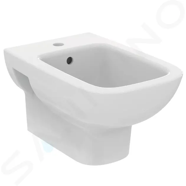 Závesný bidet, 355x540 mm, s prepadom, otvor na batériu, biela