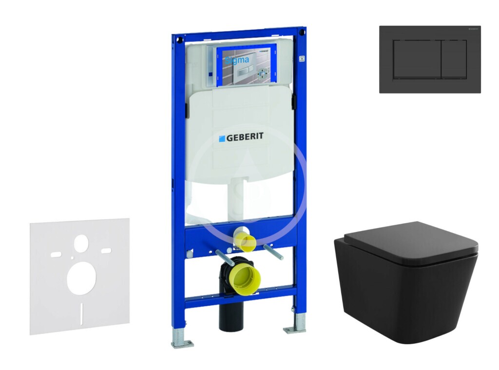Set predstenovej inštalácie, klozetu Arkas a dosky softclose, tlačidlo Sigma30, matná čierna/čierna