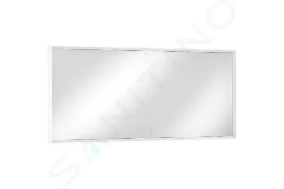 Zrkadlo s LED osvetlením a vyhrievaním, 160x70 cm, dotykový senzor, matná biela